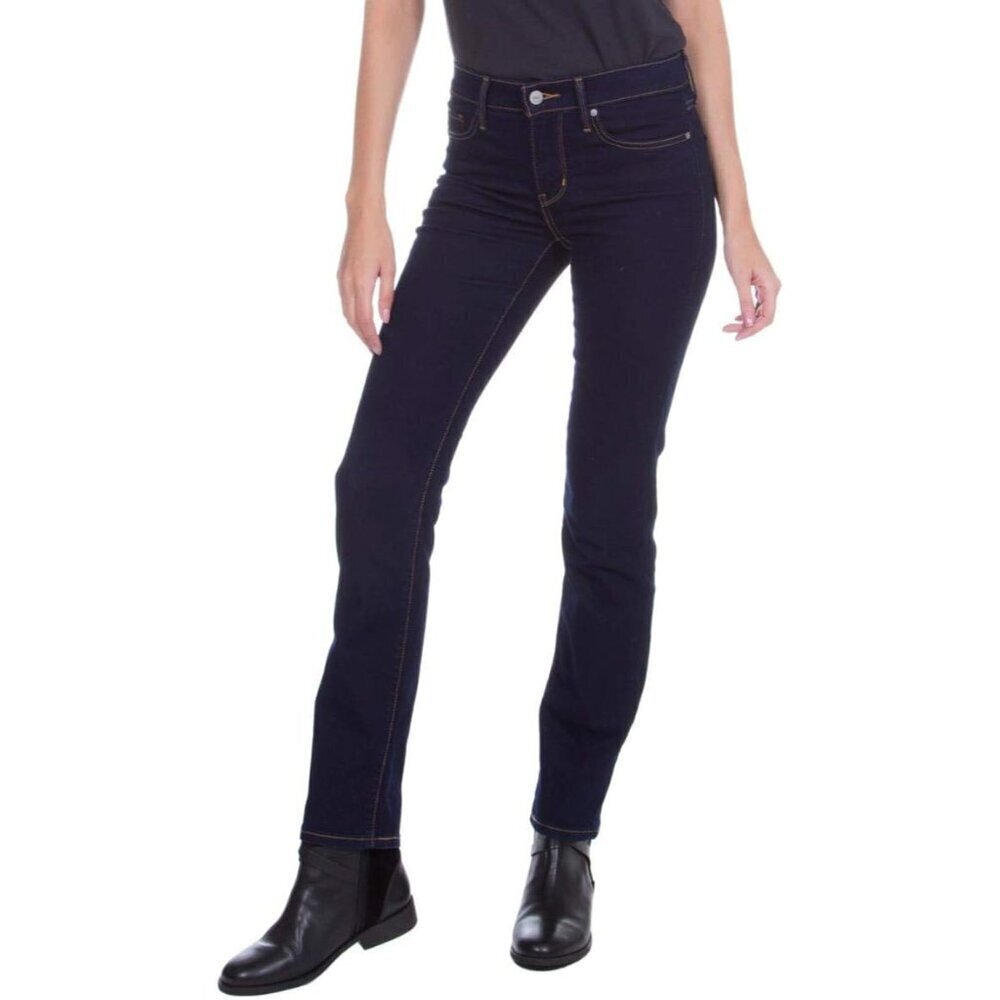 Women's Straight Jeans Plus Size Tummy Control Slim Leg Denim